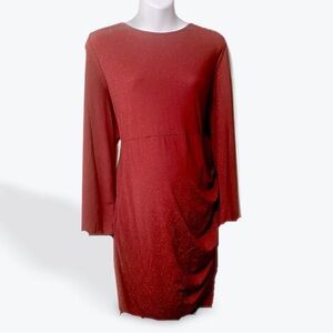 Elegant Red Long Sleeve Dress